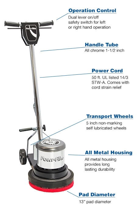 Classic Metal Floor Machine 13" 1 HP | Powr-Flite