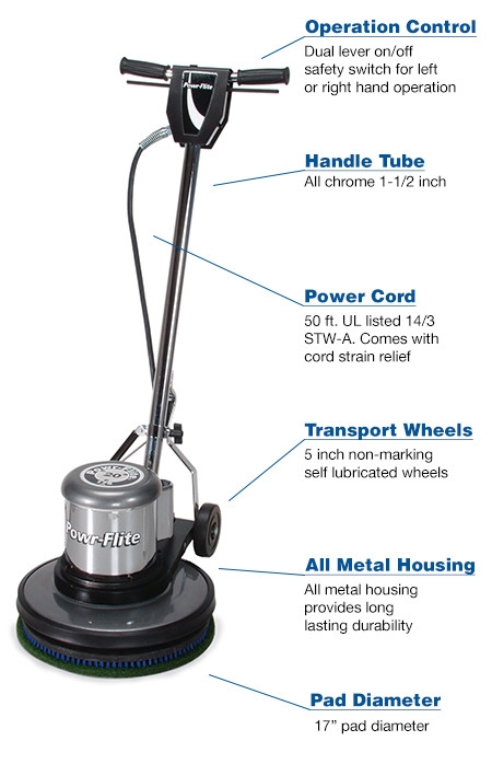 Classic Metal Floor Machine 17 1 5 Hp Powr Flite