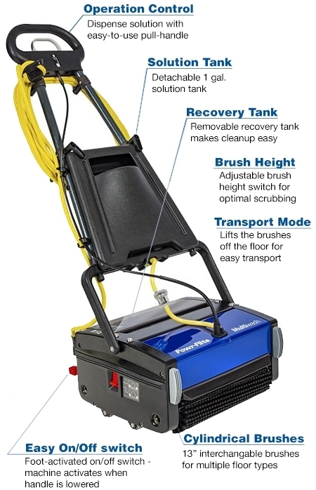Powr-Flite Multiwash 14 inch floor scrubber