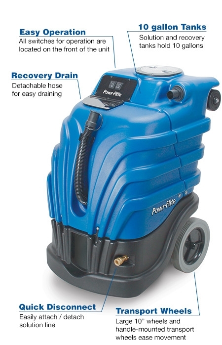 Carpet Extractor 10 Gallon Non-Heated 100 PSI - PFX1080 | Powr-Flite